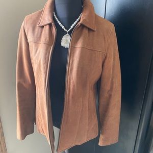 Vintage Wilson brown distressed leather zip jacket coat